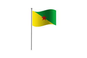 Waving Flag of French Guiana flag