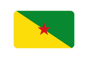 French Guiana Flag Triangle Rounded Shape flag