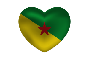 Love of French Guiana Heart Shape flag