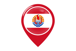 Icône de pin de carte du drapeau de la Polynésie française flag