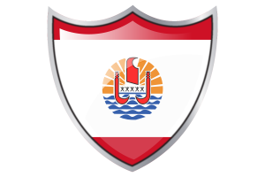 Écu avec le drapeau de la Polynésie française flag