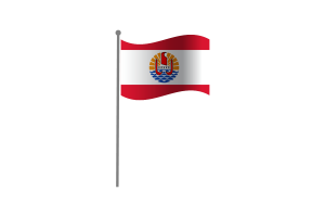 Drapeau flottant de la Polynésie française flag
