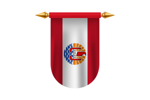 Images vectorielles de l'emblème du drapeau de la Polynésie française flag