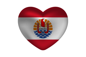 Amour de la Polynésie française forme de cœur flag