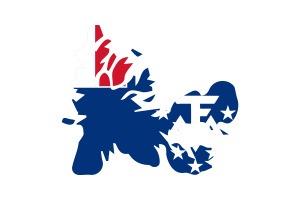 Carte des Terres australes et antarctiques françaises avec drapeau flag