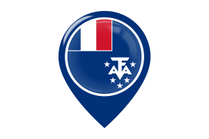 Icône de pin de carte du drapeau des Terres australes et antarctiques françaises flag
