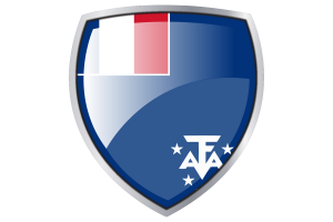 Écu héraldique du drapeau des Terres australes et antarctiques françaises flag