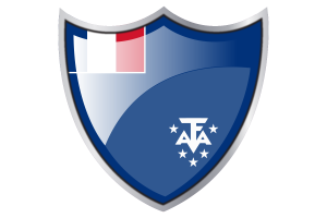 Écu avec le drapeau des Terres australes et antarctiques françaises flag