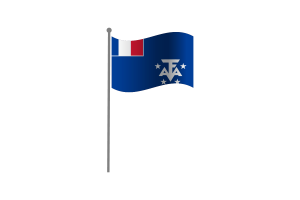 Drapeau flottant des Terres australes et antarctiques françaises flag