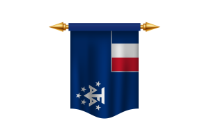 Bannière royale du drapeau des Terres australes et antarctiques françaises flag
