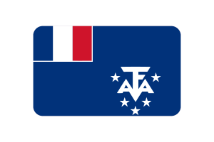 Drapeau des Terres australes et antarctiques françaises forme triangulaire arrondie flag