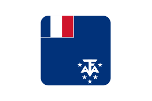 Drapeau des Terres australes et antarctiques françaises forme carrée arrondie flag