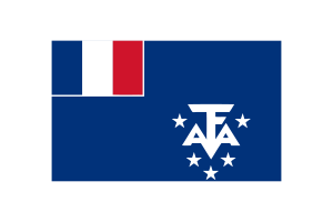 Illustration vectorielle du drapeau des Terres australes et antarctiques françaises forme triangulaire flag