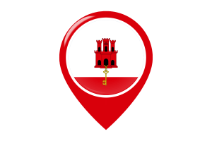 Gibraltar Flag Map Pin Icon flag