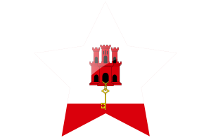Gibraltar Flag Star Icon flag