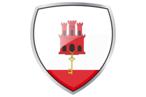 Gibraltar Flag Couche Heraldic Shield flag