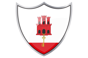 Shield with Flag of Gibraltar flag