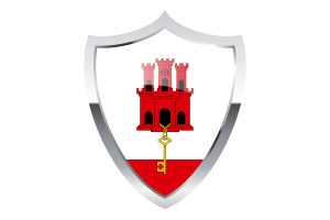 Gibraltar Flag with Medieval Heater Shield flag