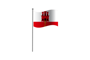 Waving Flag of Gibraltar flag