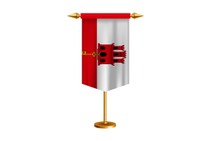 Gibraltar Flag Illustration with Stand flag