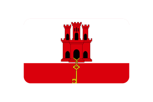 Gibraltar Flag Triangle Rounded Shape flag