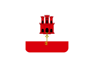 Gibraltar Flag Square Rounded Shape flag