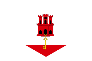 Gibraltar Flag Hexagon Shape flag