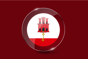 Gibraltar Flag Glossy Round Button flag