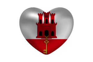 Love of Gibraltar Heart Shape flag