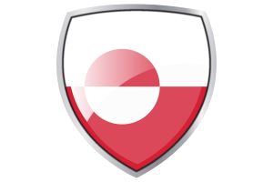 Greenland Flag Couche Heraldic Shield flag