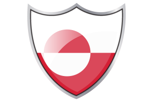 Shield with Flag of Greenland flag