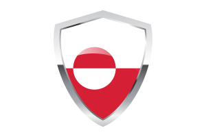 Greenland Flag with Pointed Triangular Shield flag
