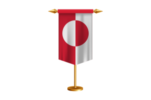 Greenland Flag Illustration with Stand flag