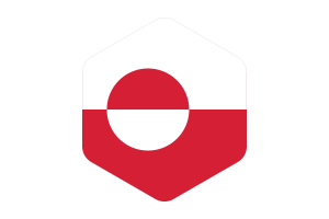 Greenland Flag Rounded Hexagon Shape flag