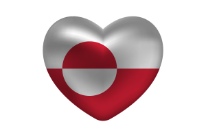 Love of Greenland Heart Shape flag