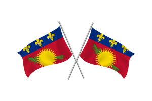 Guadeloupe wehende Freundschaftsflagge flag