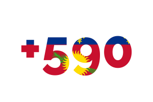 Guadeloupe Vorwahl flag