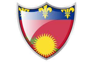 Schild mit Flagge von Guadeloupe flag