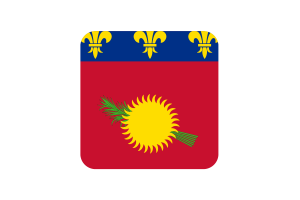 Guadeloupe Flagge quadratische abgerundete Form flag