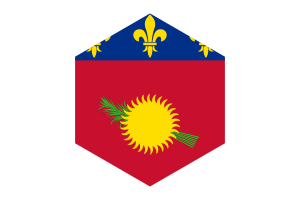 Guadeloupe Flagge Sechseckform flag