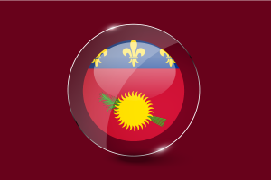Guadeloupe Flagge glänzender runder Knopf flag