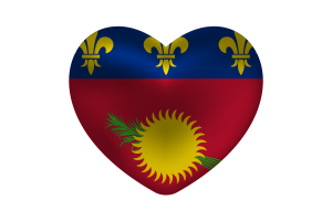 Liebe zu Guadeloupe Herzform flag