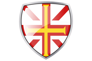 Guernsey islands Flag Couche Heraldic Shield flag