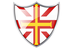 Shield with Flag of Guernsey islands flag