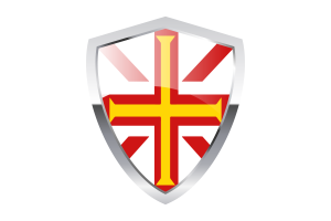 Guernsey islands Flag with Pointed Triangular Shield flag