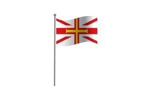 Waving Flag of Guernsey islands flag