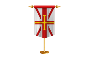 Guernsey islands Flag Illustration with Stand flag