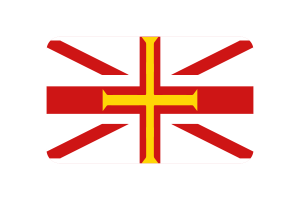 Guernsey islands Flag Triangle Rounded Shape flag