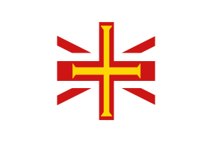 Guernsey islands Flag Square Rounded Shape flag