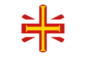 Guernsey islands Flag Rounded Hexagon Shape flag